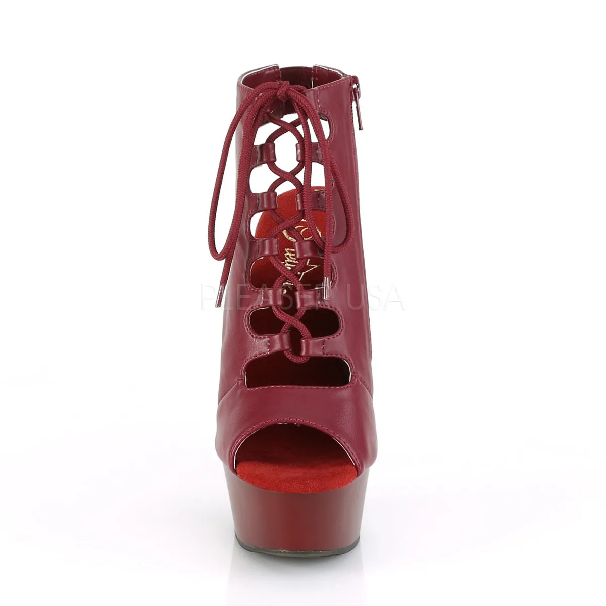 DELIGHT-600-20  Burgundy Faux Leather/Burgundy Matte