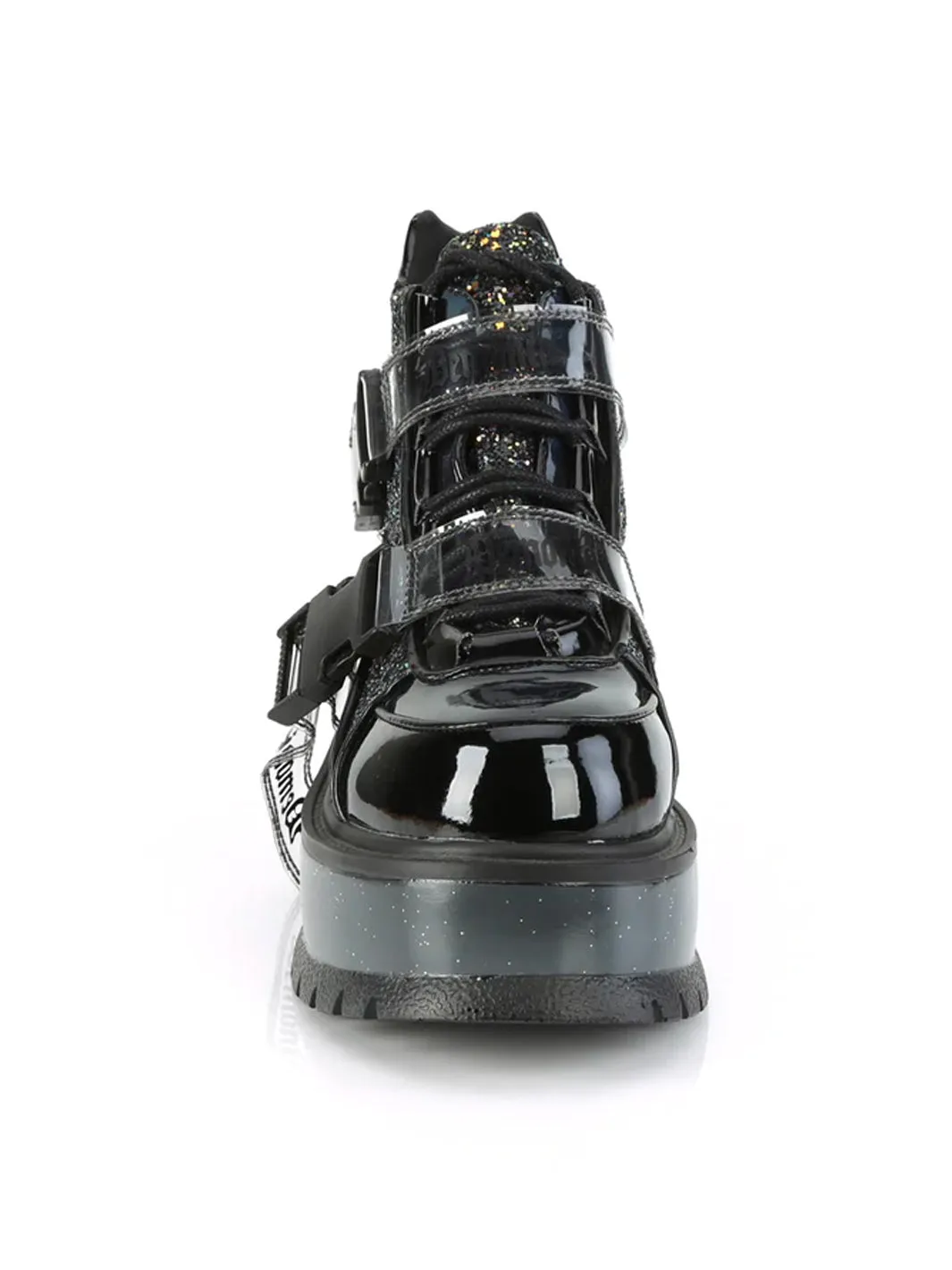 DEMONIA SLACKER-50 - BLACK PATENT GLITTER ✰ PRE ORDER ✰