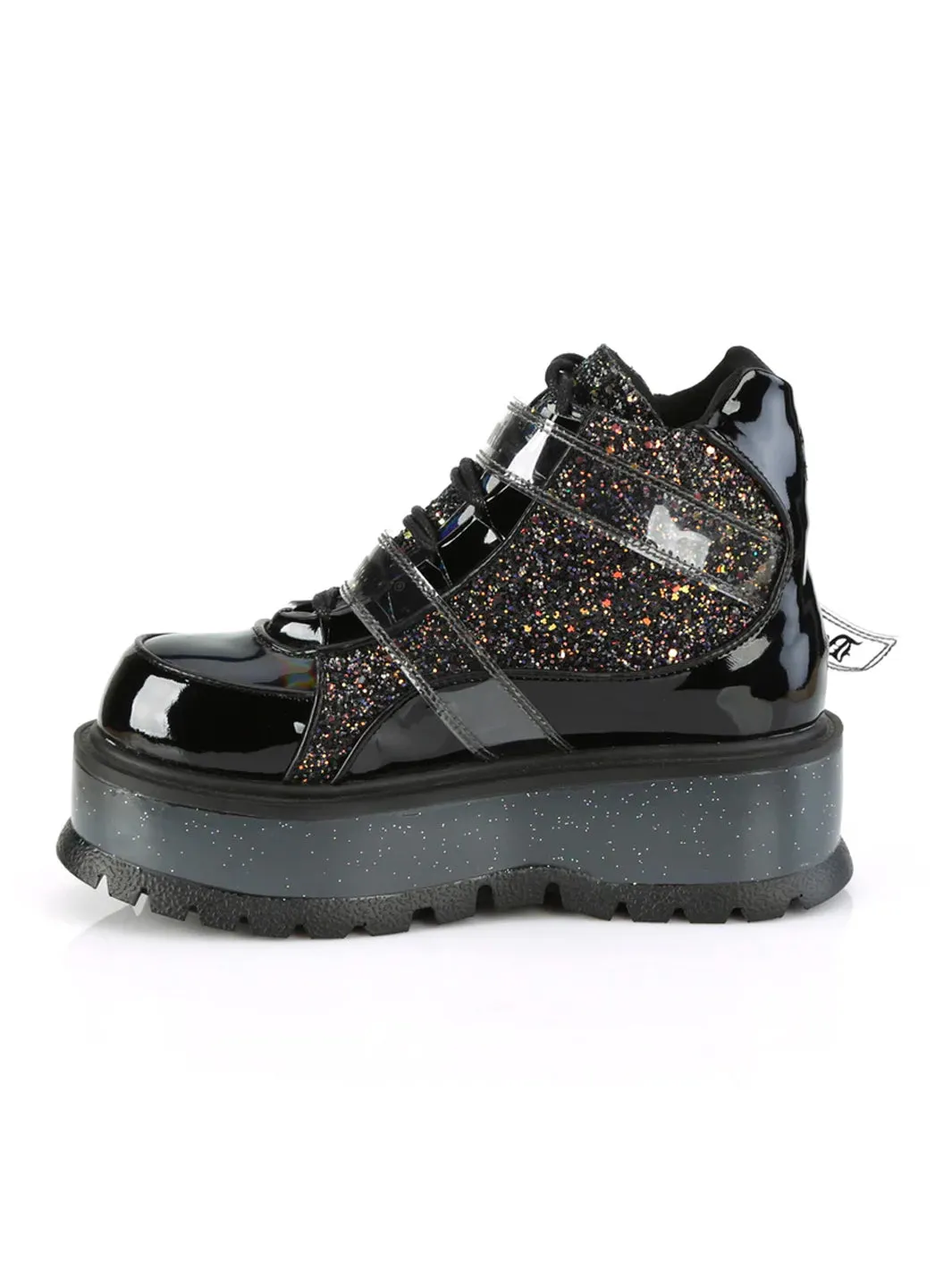 DEMONIA SLACKER-50 - BLACK PATENT GLITTER ✰ PRE ORDER ✰