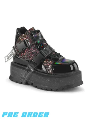 DEMONIA SLACKER-50 - BLACK PATENT GLITTER ✰ PRE ORDER ✰