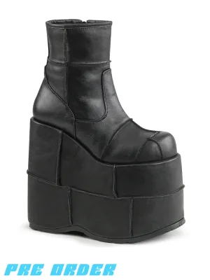DEMONIA STACK-201 - BLACK VEGAN LEATHER ✰ PRE ORDER ✰