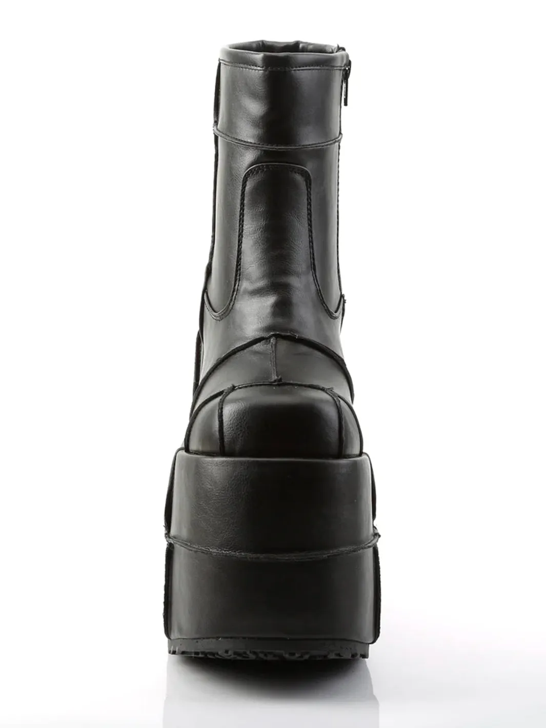 DEMONIA STACK-201 - BLACK VEGAN LEATHER ✰ PRE ORDER ✰