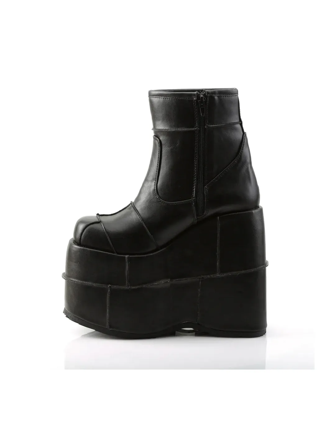 DEMONIA STACK-201 - BLACK VEGAN LEATHER ✰ PRE ORDER ✰