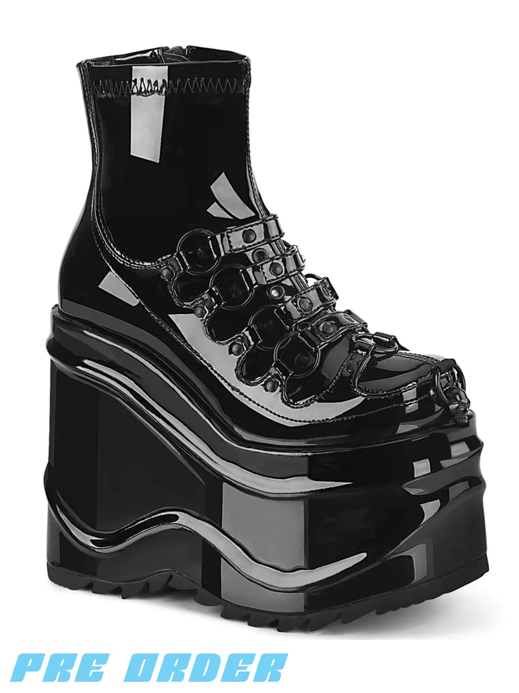 DEMONIA WAVE-110 - BLACK PATENT ✰ PRE ORDER ✰