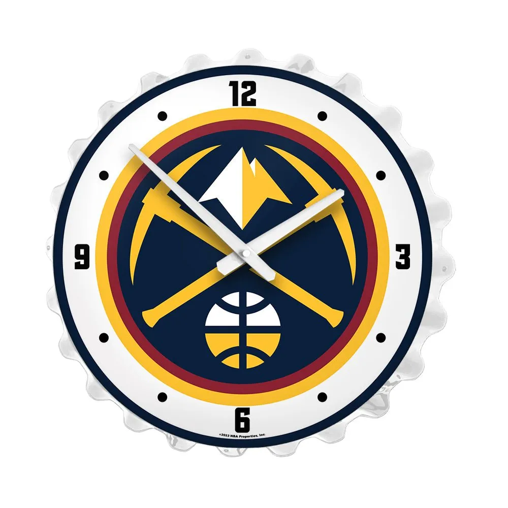 Denver Nuggets: Bottle Cap Lighted Wall Clock