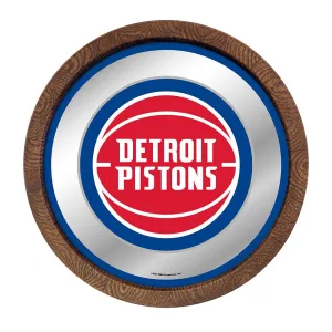 Detroit Pistons: "Faux" Barrel Top Mirrored Wall Sign