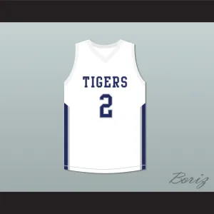 Devin Booker 2 Moss Point High School Tigers White Basketball Jersey