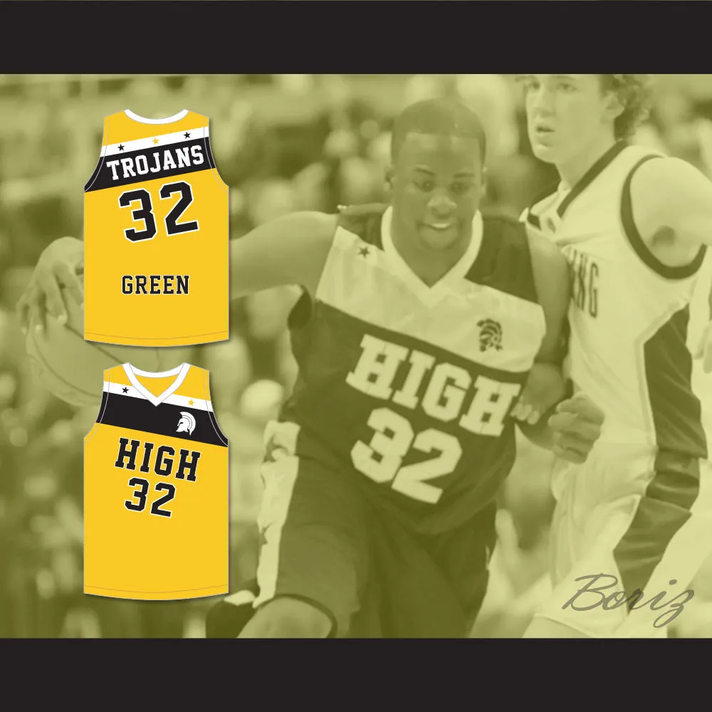 Draymond Green 32 Saginaw High School Trojans Yellow Gold Basketball Jersey 2