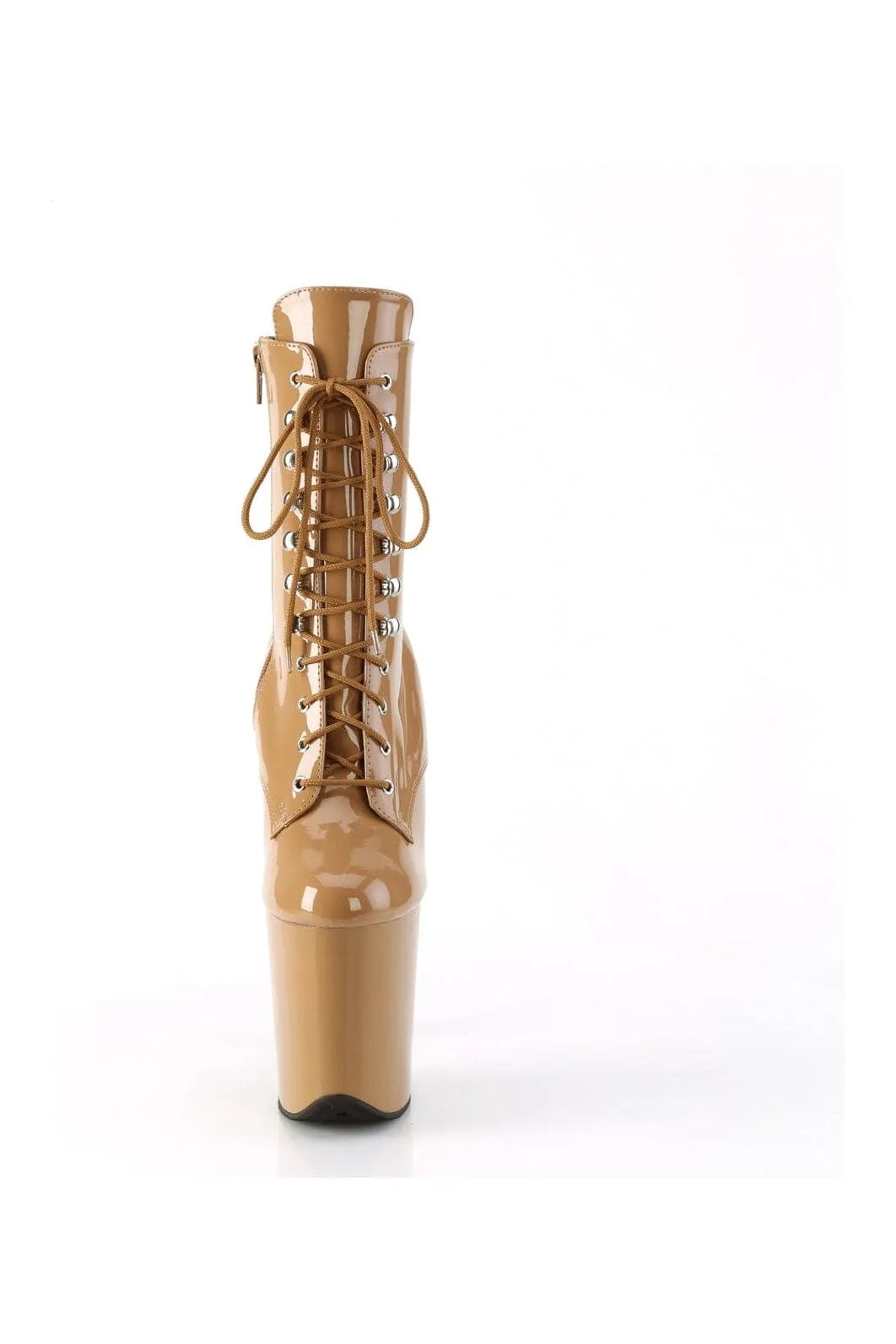 FLAMINGO-1020 Brown Patent Ankle Boot