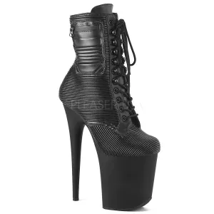 FLAMINGO-1020PK  Black Quilted Faux Leather/Black Matte