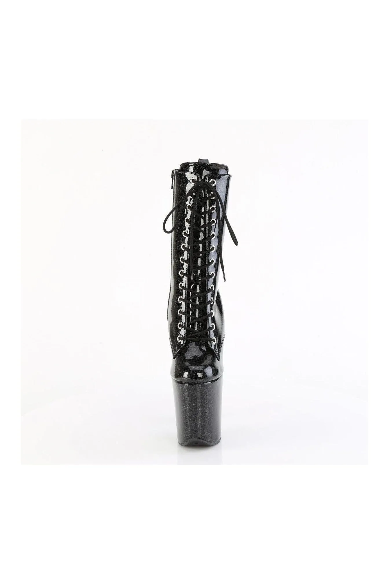 FLAMINGO-1040GP Black Glitter Patent Ankle Boot