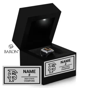 Fort Sumner High School Basketball 2024 Championship Black LED Ring Box