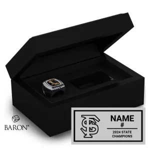 Fort Sumner High School Basketball 2024 Championship Black Standard Window Ring Box