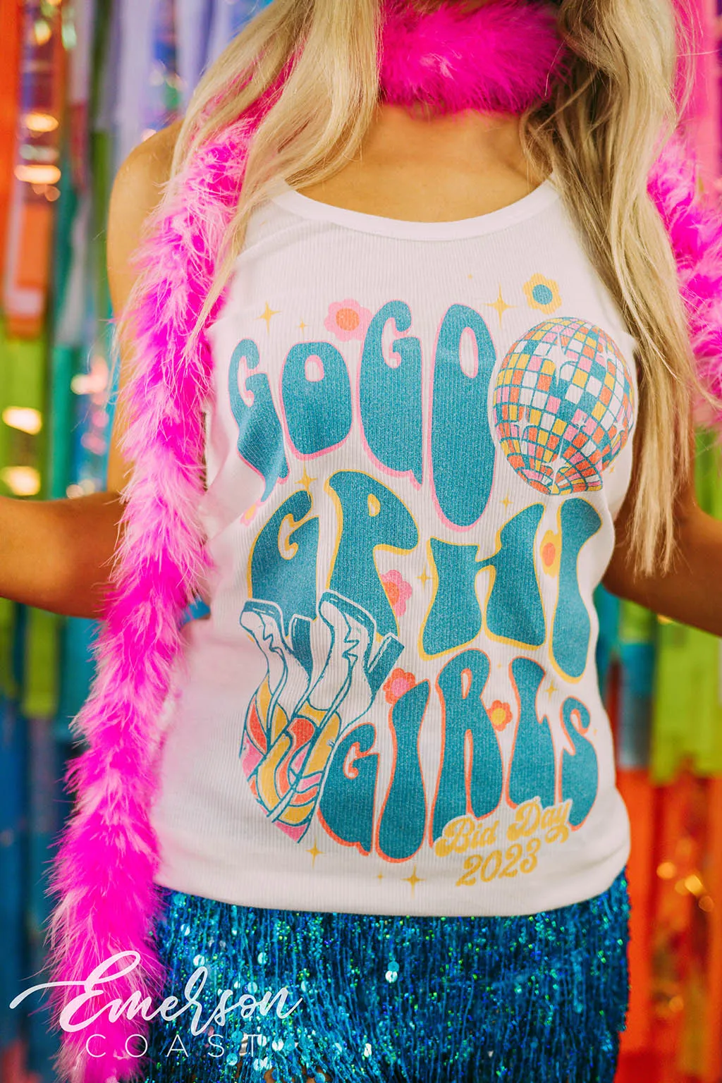 Gamma Phi Bid Day Go Go GPhi Girls Tank