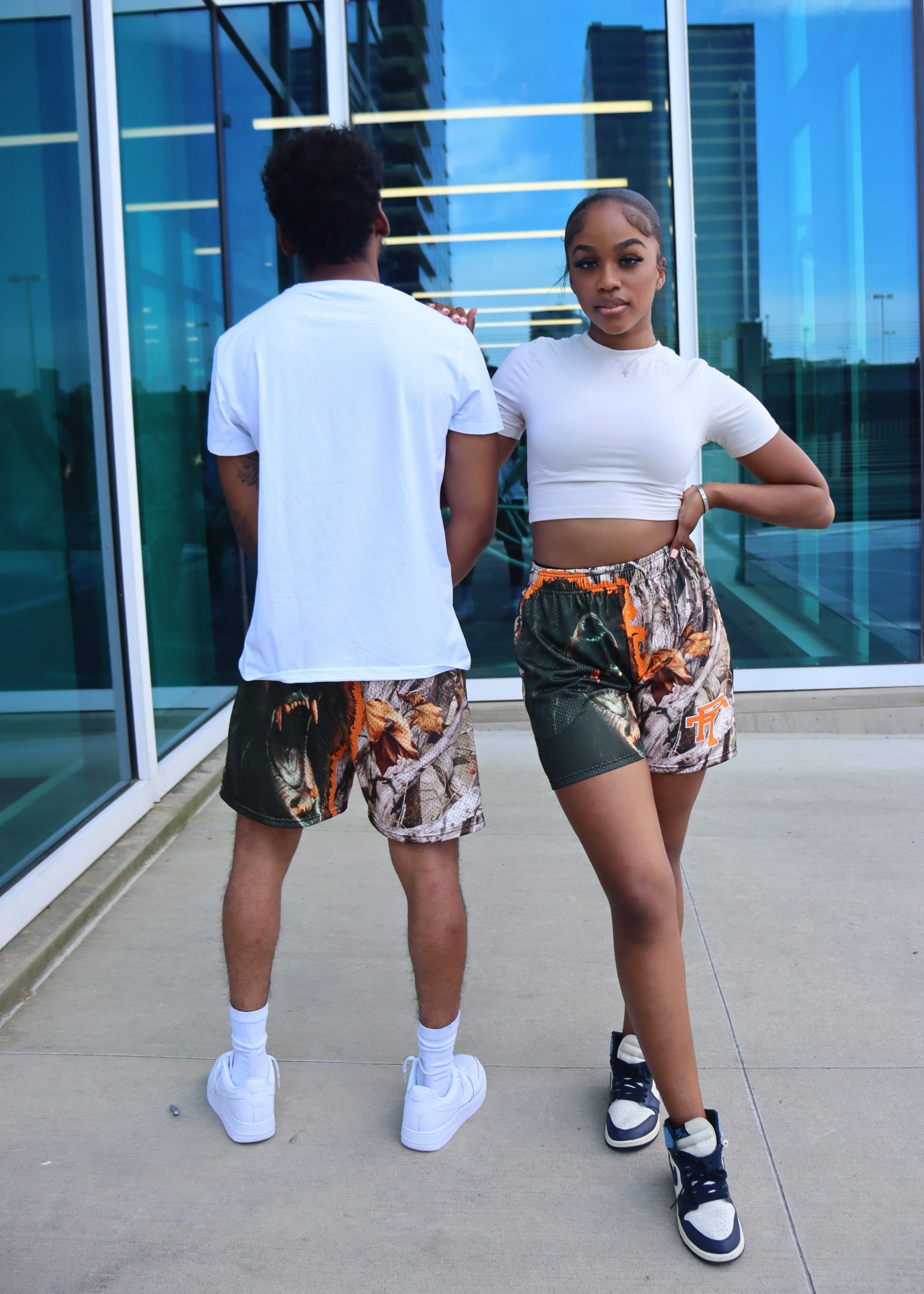 GRIZZLY CAMO MESH BASKETBALL TRUNK DRAWSTRING SHORTS