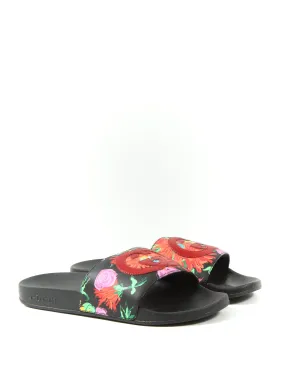 Gucci Floral Ken Scott Interlocking GG Rubber Slide Sandals - 7