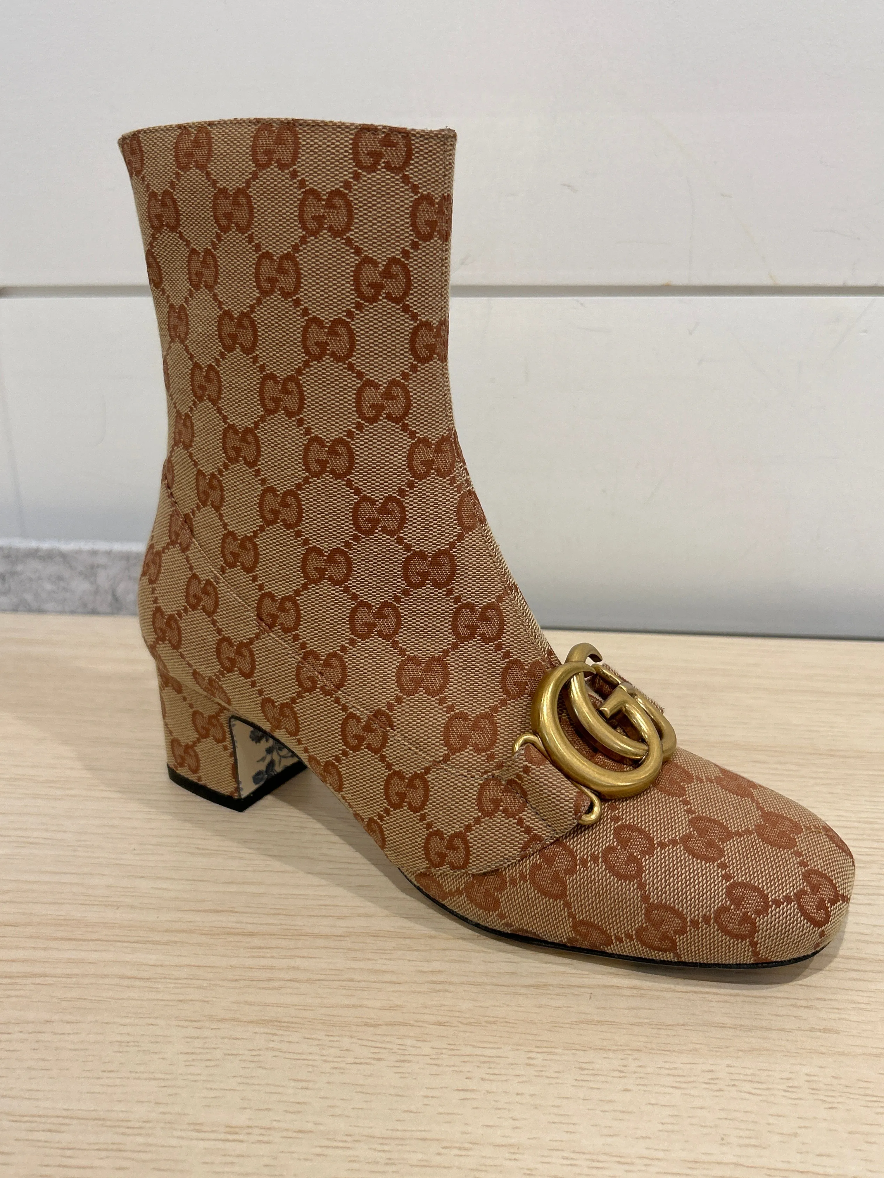 Gucci Shoes, Monogram Malaga GG Victoire 55mm Ankle Boots (size 37)