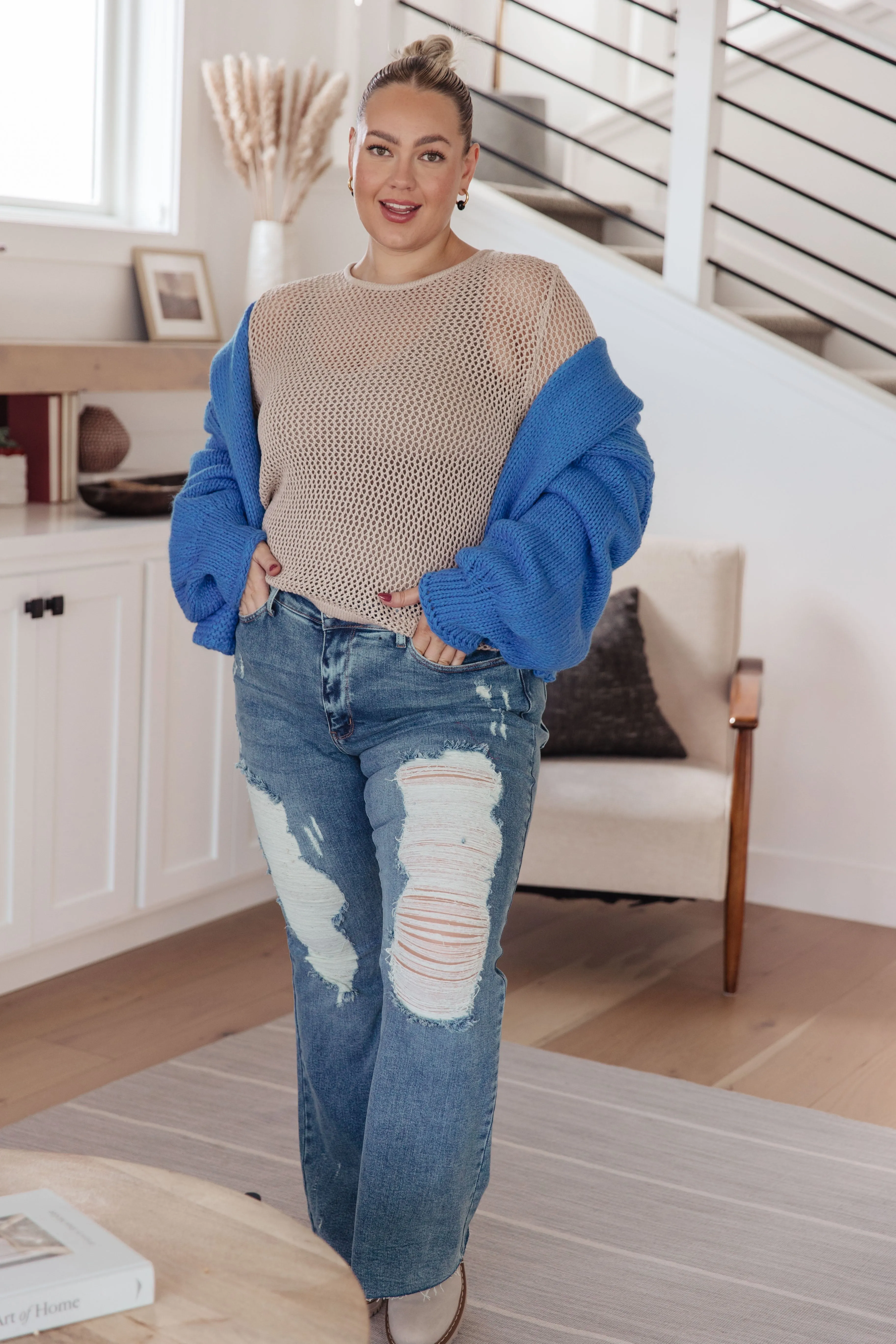 Hazel Blues® |  Calming Down Loose Knit Top