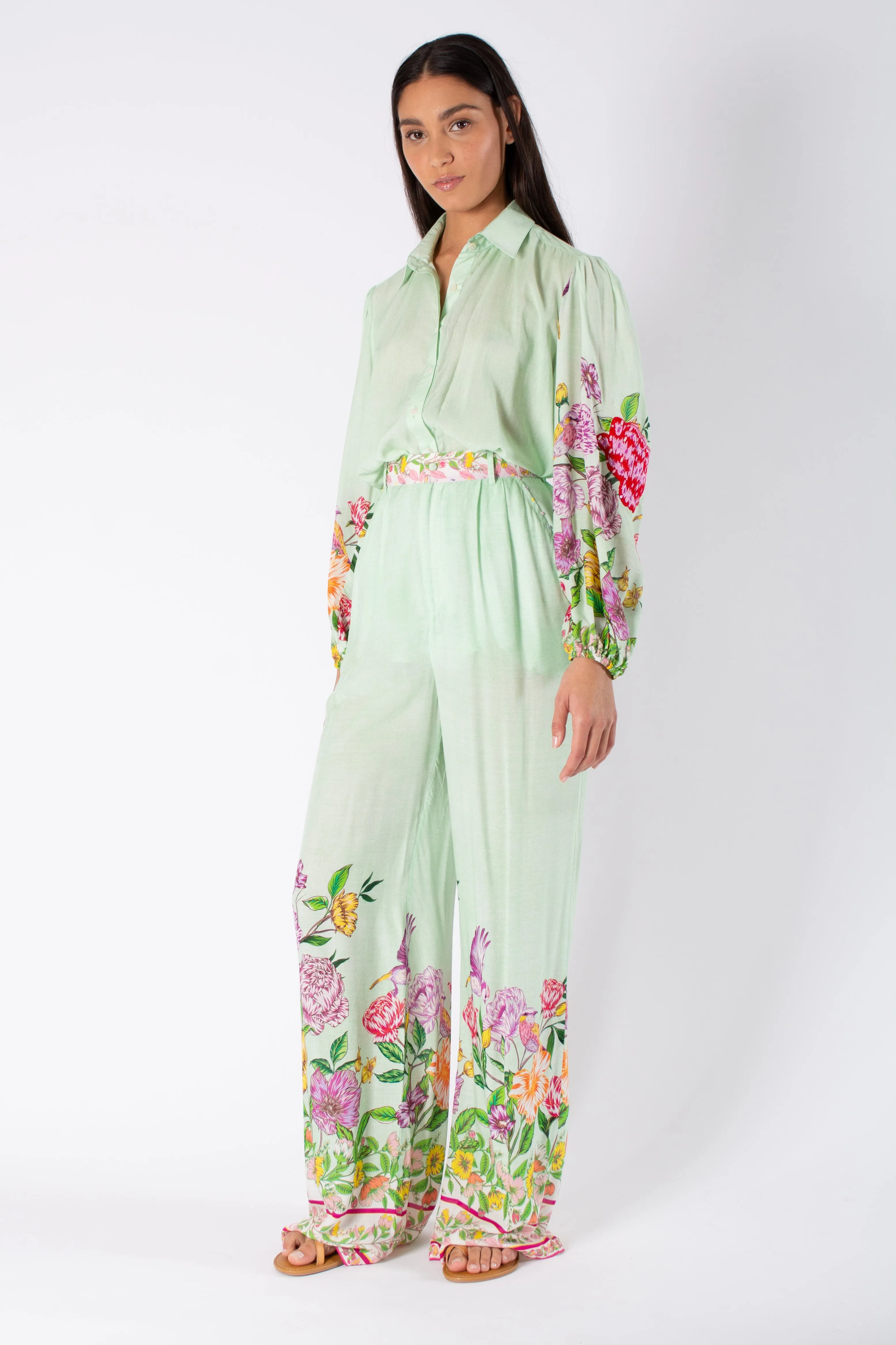 HEDI TOP - SECRET GARDEN GREEN