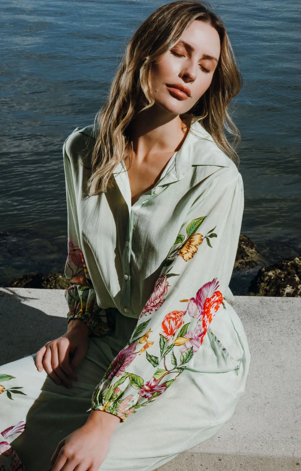 HEDI TOP - SECRET GARDEN GREEN