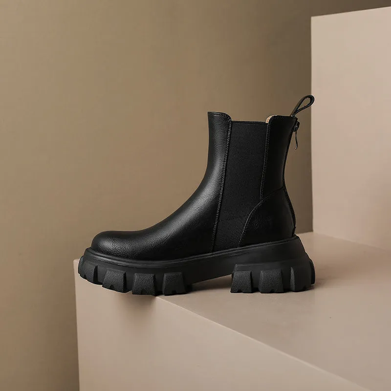 Hindy Black Platform Chelsea Boots