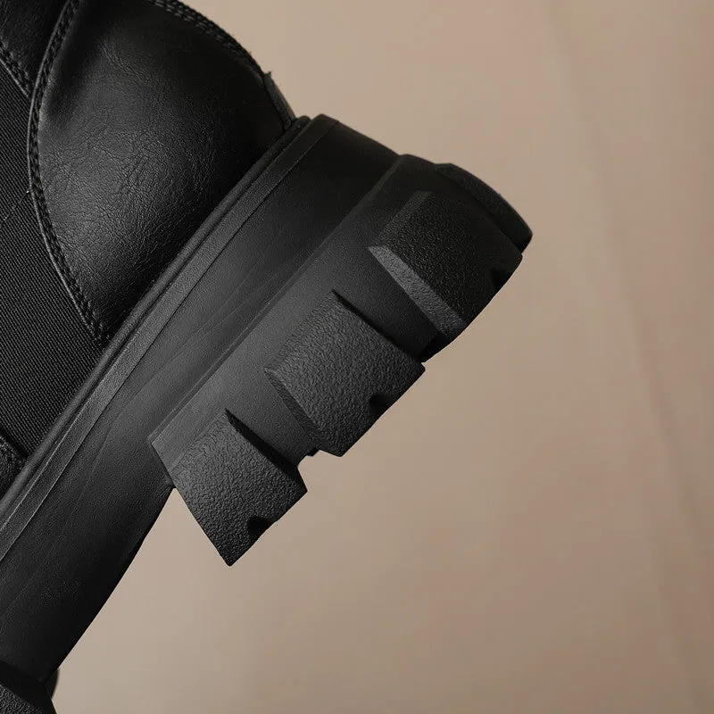 Hindy Black Platform Chelsea Boots