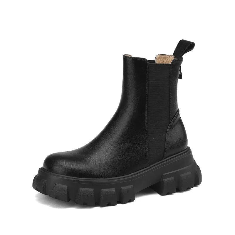 Hindy Black Platform Chelsea Boots