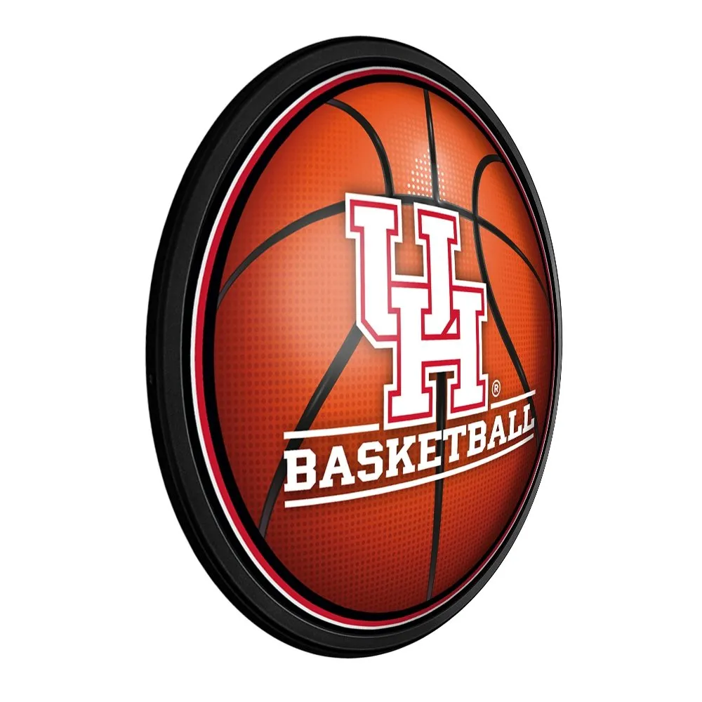 Houston Cougars: Basketball - Round Slimline Lighted Wall Sign