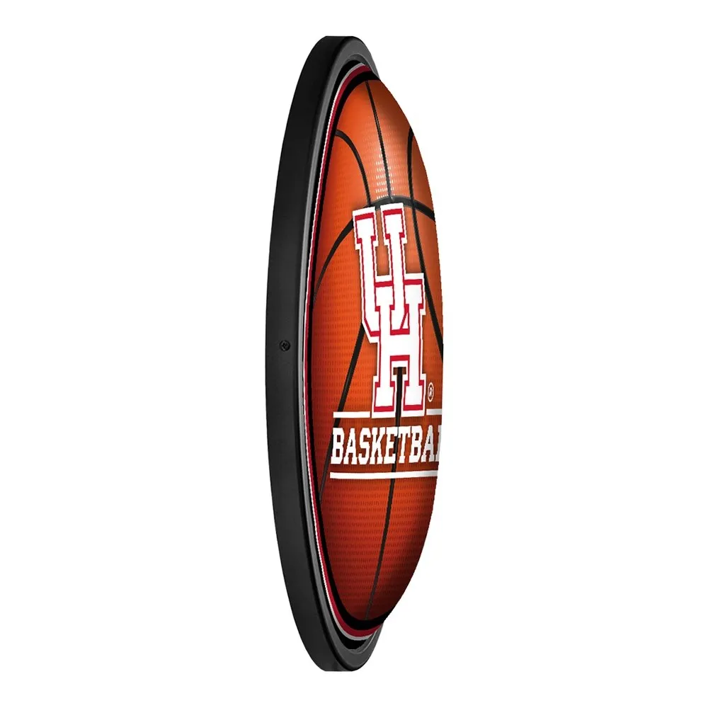 Houston Cougars: Basketball - Round Slimline Lighted Wall Sign