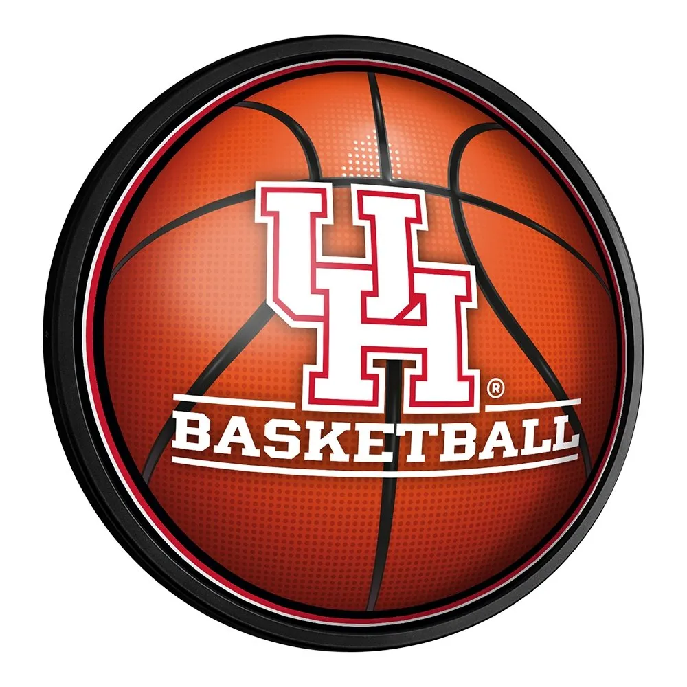 Houston Cougars: Basketball - Round Slimline Lighted Wall Sign