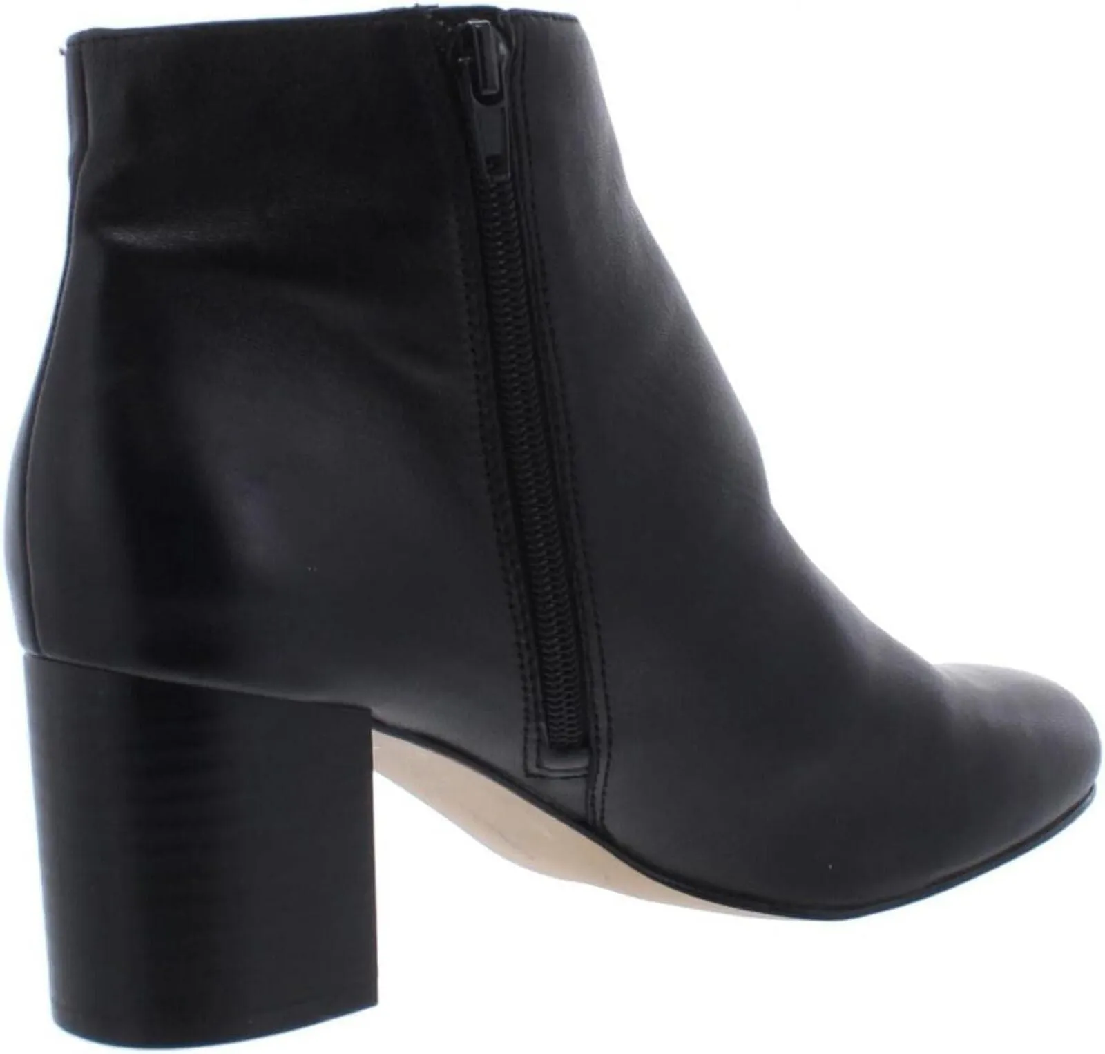 INC Womens Floriann Leather Booties Ankle Boots Black Leather 9M