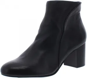 INC Womens Floriann Leather Booties Ankle Boots Black Leather 9M
