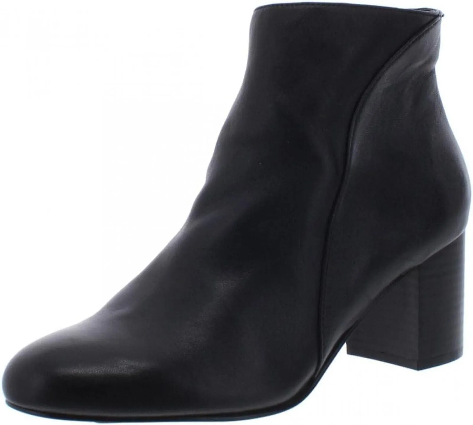 INC Womens Floriann Leather Booties Ankle Boots Black Leather 9M