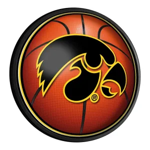 Iowa Hawkeyes: Basketball - Round Slimline Lighted Wall Sign