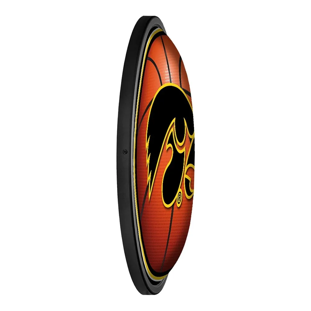 Iowa Hawkeyes: Basketball - Round Slimline Lighted Wall Sign