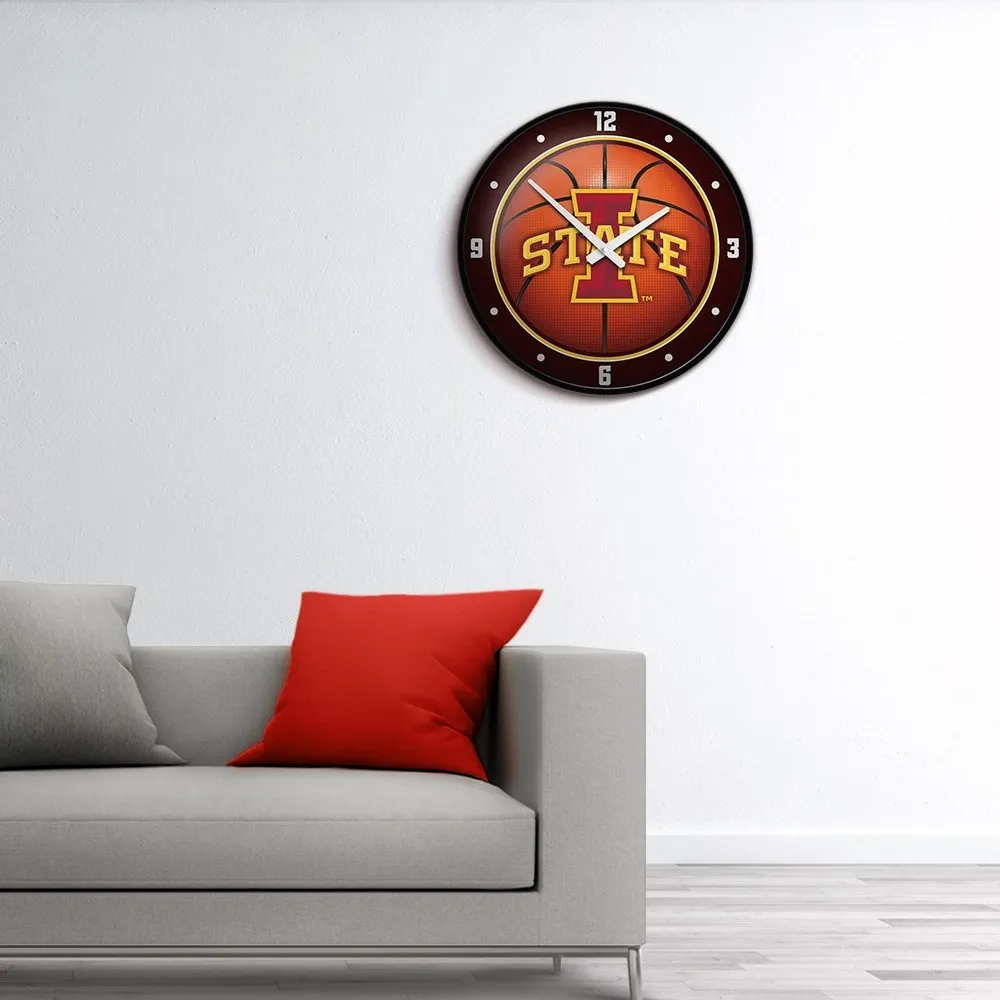 Iowa State Cyclones: Basketball - Modern Disc Wall Clock
