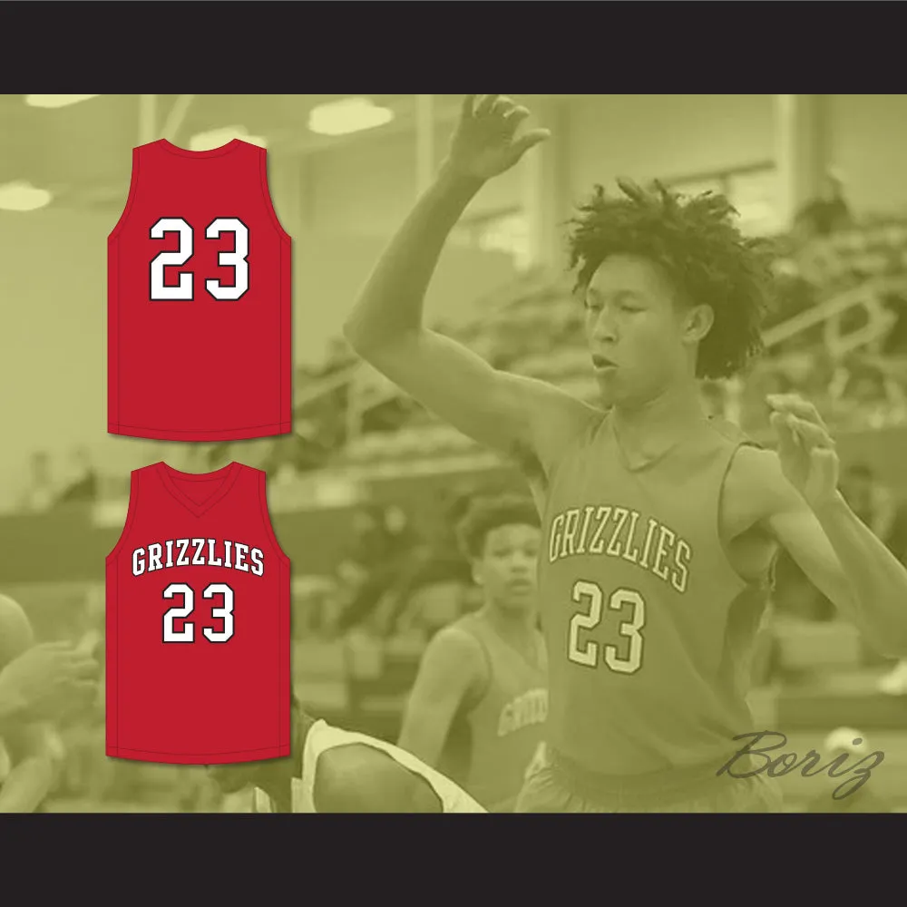 Jaylin Williams 23 Northside High School Grizzlies Red Basketball Jersey 1
