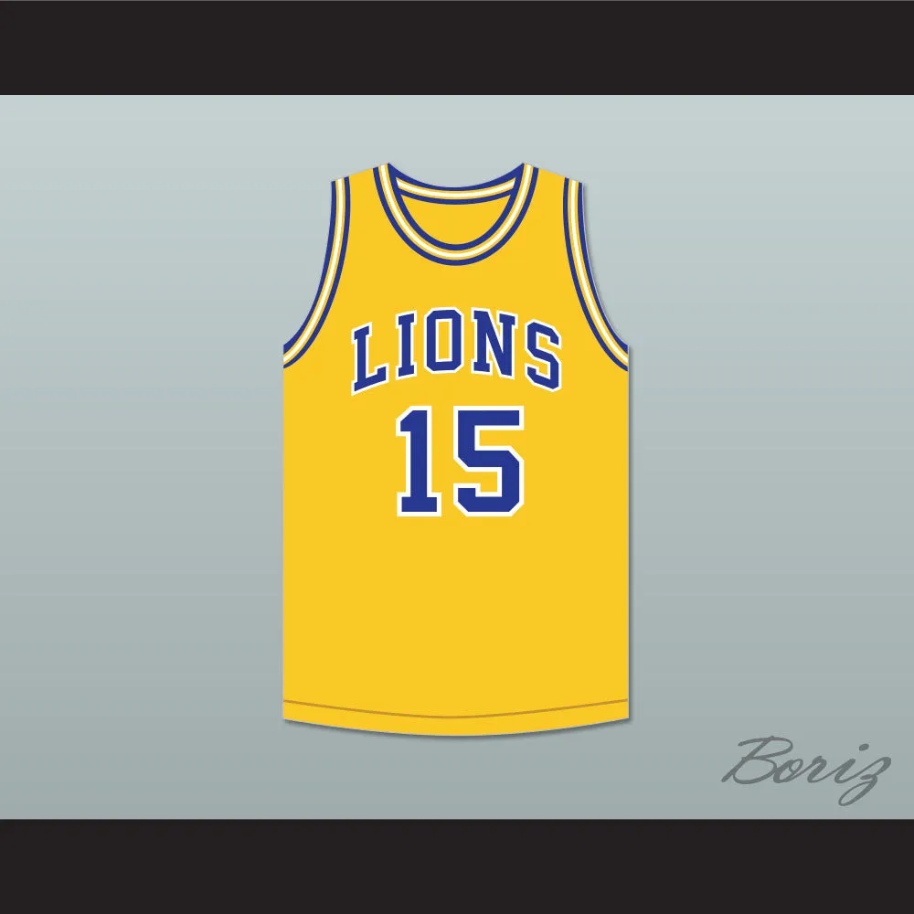 Jeff Hornacek 15 Lyons Township High School Lions Yellow Gold Basketball Jersey 2
