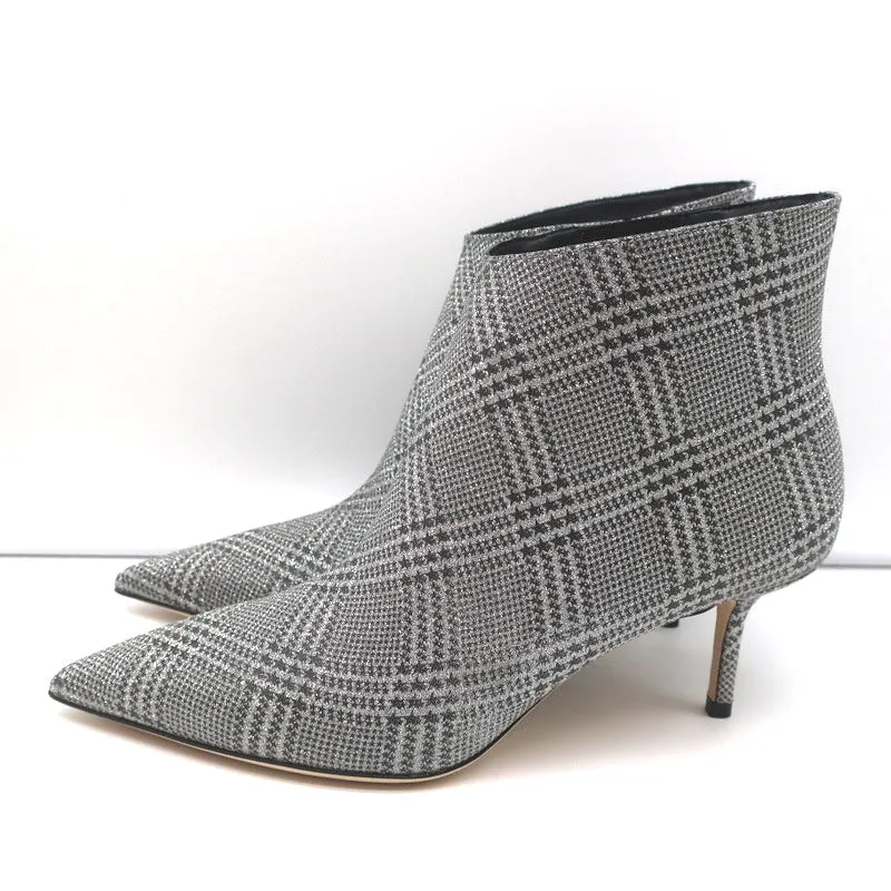 Jimmy Choo Marinda 65 Ankle Boots Silver Glitter Prince of Stars Size 37 NEW