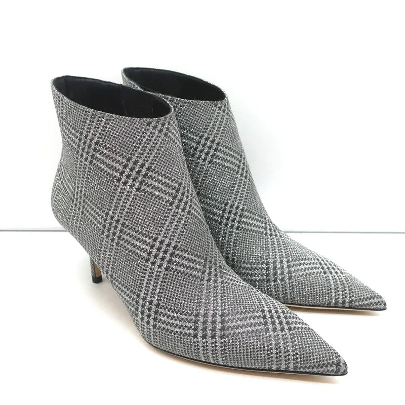 Jimmy Choo Marinda 65 Ankle Boots Silver Glitter Prince of Stars Size 37 NEW