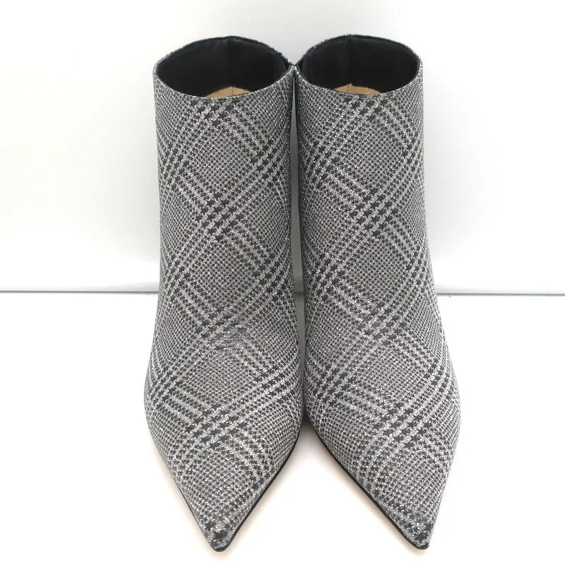 Jimmy Choo Marinda 65 Ankle Boots Silver Glitter Prince of Stars Size 37 NEW
