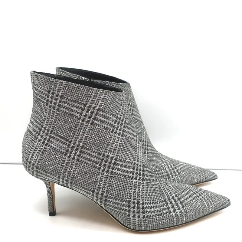 Jimmy Choo Marinda 65 Ankle Boots Silver Glitter Prince of Stars Size 37 NEW