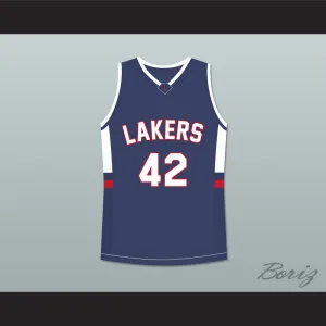 Kevin Love 42 Lake Oswego Lakers High School Navy Blue Basketball Jersey