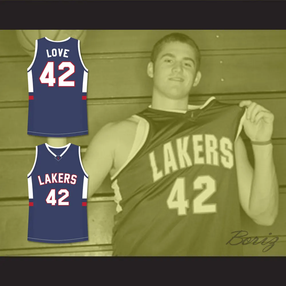 Kevin Love 42 Lake Oswego Lakers High School Navy Blue Basketball Jersey