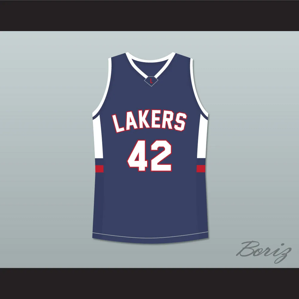 Kevin Love 42 Lake Oswego Lakers High School Navy Blue Basketball Jersey