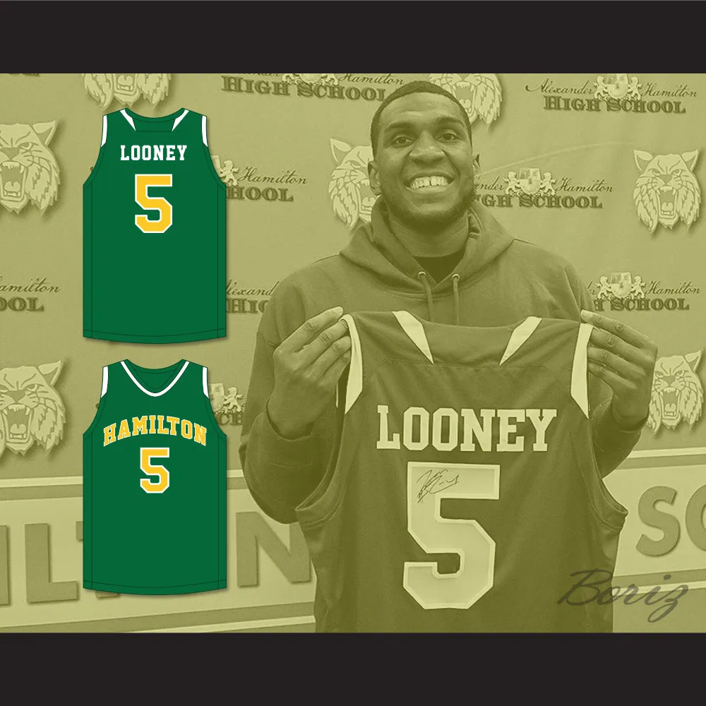 Kevon Looney 5 Alexander Hamilton High School Wildcats Green Basketball Jersey 6