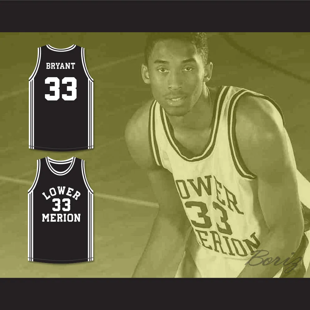 Kobe Bryant 33 Lower Merion High School Aces Black Basketball Jersey 2