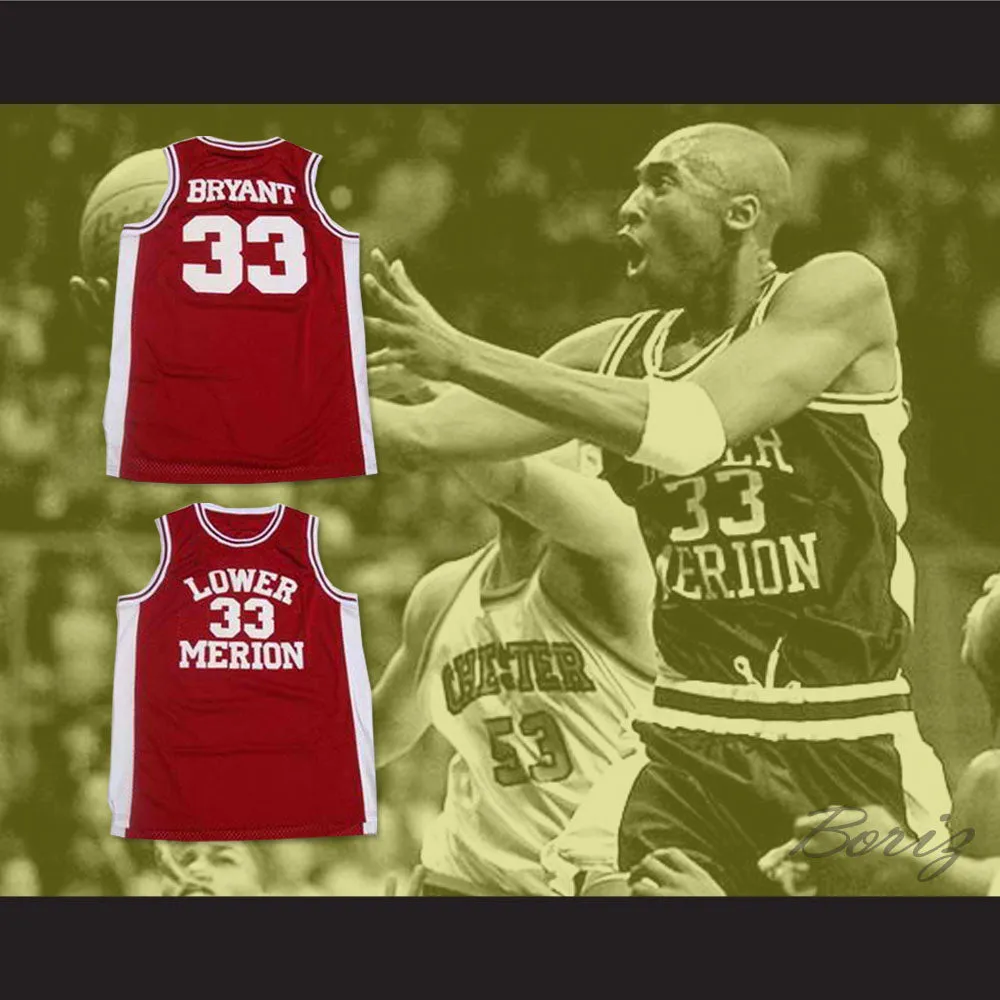 Kobe Bryant 33 Lower Merion High School Aces Maroon Basketball Jersey