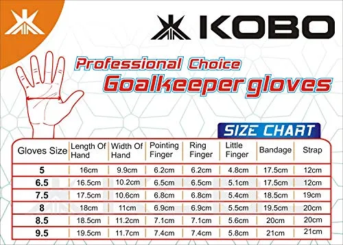 Kobo Football/Soccer Goal Keeper Professional Gloves (6.5, Gripper)