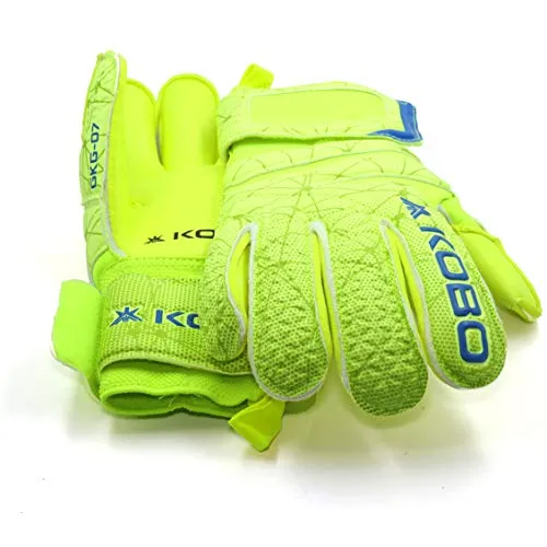 Kobo GKG-07 Football/Soccer Goalie Goal Latex Keeper Gloves, Strong Grip for The Toughest Saves, with Finger Spines to Give Splendid Protection and Comfort, 8.5, with Finger Save